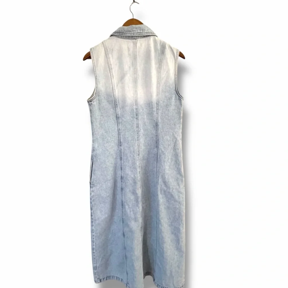 Kut from the Kloth Gretel Denim Shirt Dress Size  Medium Light Wash - Picture 11 of 15